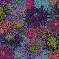 Tessuto di cotone Japanese Chrysanthemum, antique