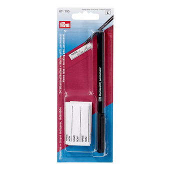 Etichette e pennarello indelebile per la marcatura